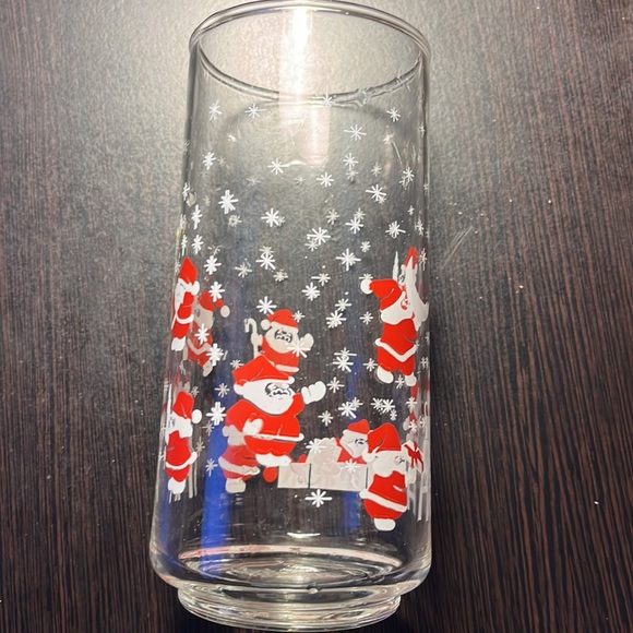 (10 pc) Vintage crisp corp. Clearly Santa Christmas Xmas drinking glassware 6” - Picture 2 of 5